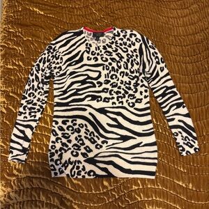 Charter Club Black and White Animal Print Sweater